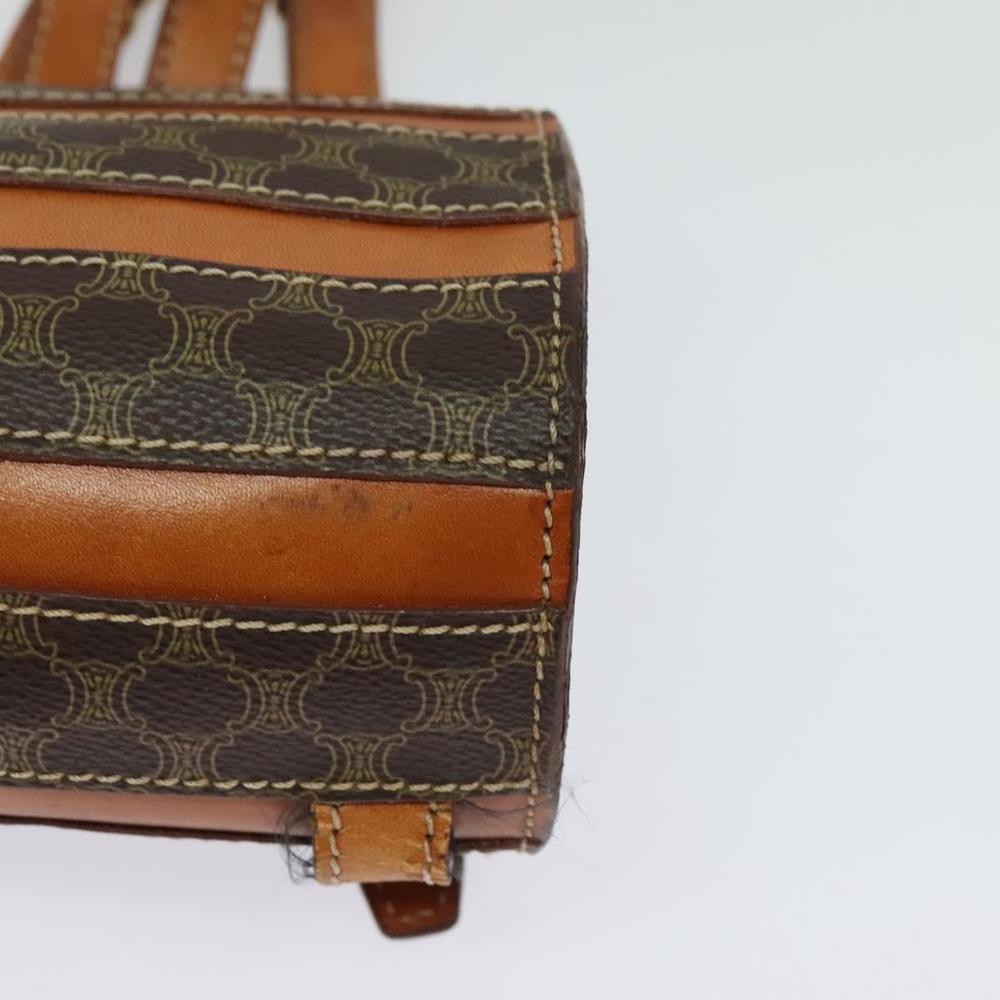 CELINE Macadam Canvas Backpack PVC Leather Brown Gold Auth 131672 - Picture 15 of 16
